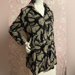 Trisha Tyler grey/black swing coat,jacket, blazer, coat loose fit